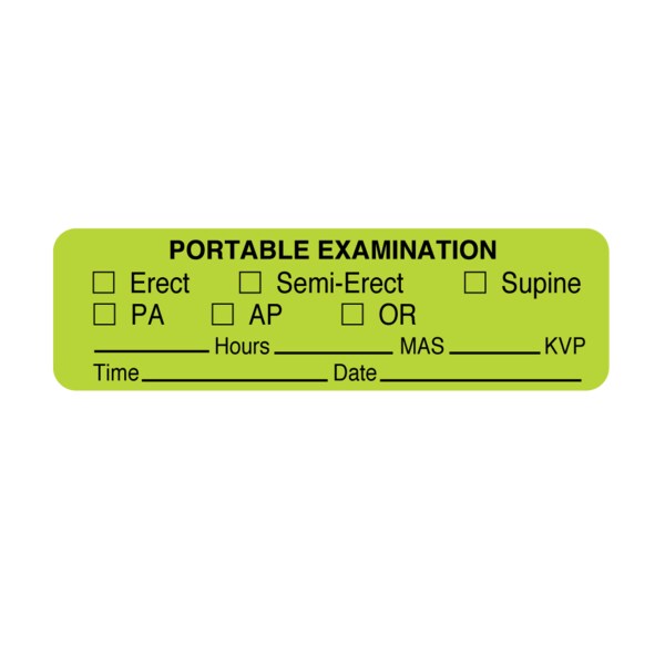 Nevs Portable Exam Labels - Examination Erect Semi-Erect Supine X-3001 - main